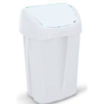 Papelera con tapa basculante de 50 Litros color Blanco