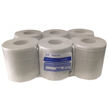 Papel Secamanos Extracción Central tipo Mecha color Blanco Papel Secamanos Extracción Central tipo Mecha color Blanco