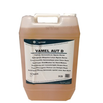 Detergente Lavavajillas Automático Quimxel Vamel Aut D para aguas duras envase de 12 Kg